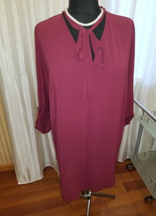 Темно-бордова нова сукня з асиметричним низом2 фото