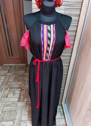 Знижка💥дизайнерское длинное платье сарафан из натуральной ткани3 фото