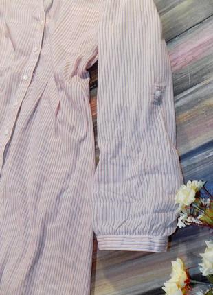 Платье-рубашка в полоску, пудра,h&m,р.385 фото