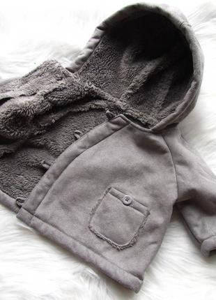 Утепленная куртка дубленка худи пальто толстовка vertbaudet3 фото