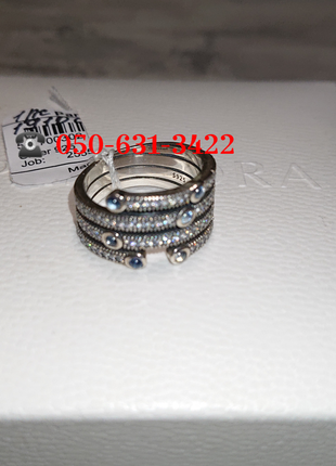 Кольцо пандора голубой океан pаndora с камнями серебро 925 кольца9 фото