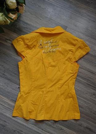 Женская лимонная хлопковая блуза блузка блузочка р.s/m9 фото