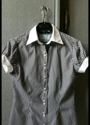 Рубашка -блуза, классическая полоска2 фото