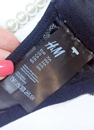 75a / 34a  мереживний чорний бюстгальтер пуш ап з портупеєю h&m8 фото