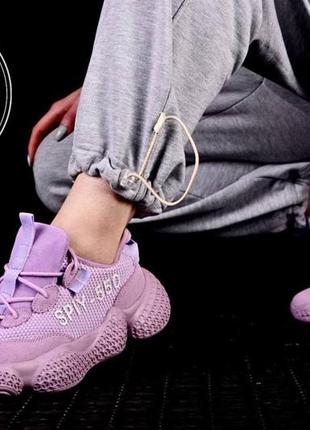 Жіночі кросівки adidas yeezy spiy-550 / лавандові7 фото