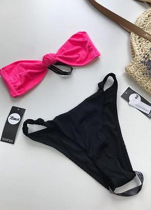 Комбінований купальник boohoo в рубчик