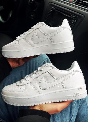 Кроссовки nike air force 1 белые🔥кеды, кеди шкіряні