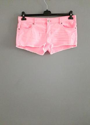 Джинсові яскраві рожеві шорти_# 2151 фото