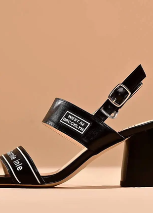 Босоножки женские черные на каблуке б13901 фото