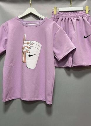 New спортивний костюм з шортами чорний, білий, малина, лаванда, зелений