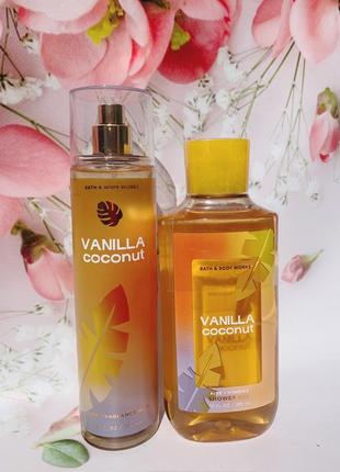 Набор мист + гель vanilla coconut от bath and body works