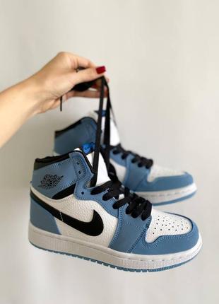 Кроссовки nike air jordan retro high university blue