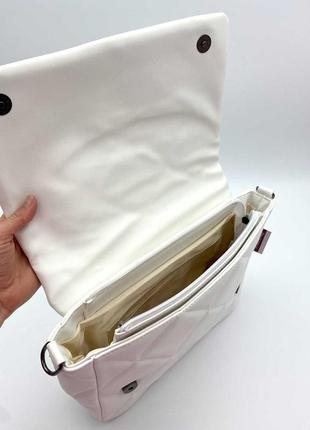 Жіноча сумка оптом «керрі» біла6 фото