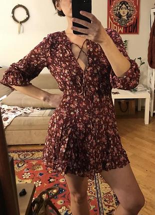 Сукня плаття в квітковий принт з широкими рукавами бохо стиль 7