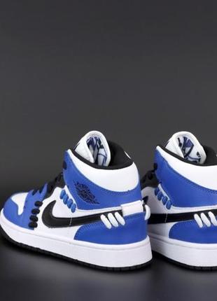 Женские кроссовки nike air jordan 1 mid blue white 38-39-402 фото