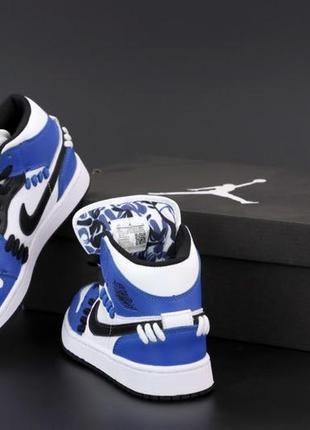 Женские кроссовки nike air jordan 1 mid blue white 38-39-405 фото
