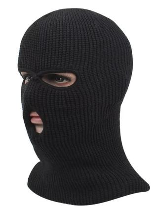Балаклава маска бандитка 3 унісекс чорний9 фото