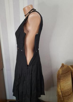 Черний сарафан сукня платье плиссе з ґудзиками7 фото