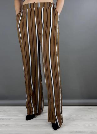 Жіночі літні широкі штани у смужку vila данія1 фото