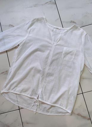 Женская белая котоновая рубашка блузка туника opus 38 s (42-44)5 фото