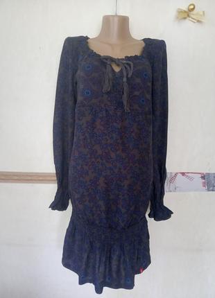 Легкое платье туника на широкой резинке р.xs