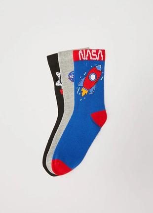 4 - 6 років 26-29 р новий фірмовий набір хлопчику 3 парі шкарпетки nasa космос lc waikiki вайкікі