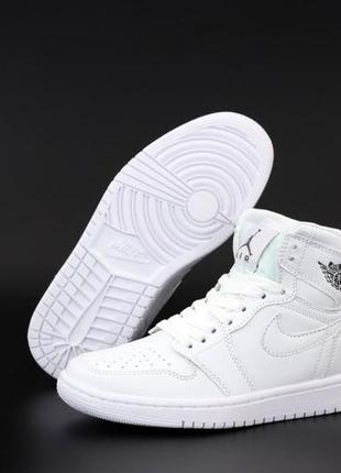 Женские кроссовки nike air jordan 1 mid white 36-37-38-39-40