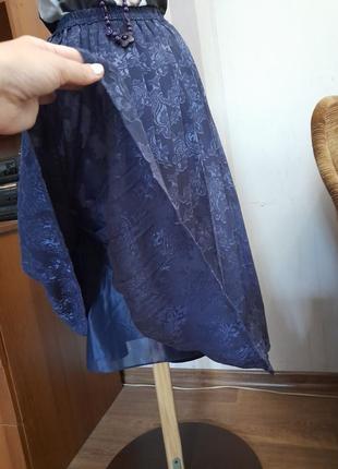 Вінтажна спідниця пліссе міді юбка миди  плиссе ажурная3 фото