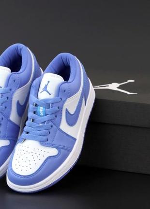 Жіночі кросівки nike air jordan 1 low blue white 36-37-38-39