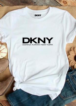 Женская футболка dkny дкну белая жіноча футболка дкну біла4 фото