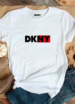 Женская футболка dkny дкну белая жіноча футболка дкну біла1 фото