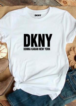 Женская футболка dkny дкну белая жіноча футболка дкну біла2 фото