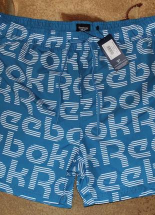 Reebok swim short with text logo print спортивні шорти плавки оригінал5 фото