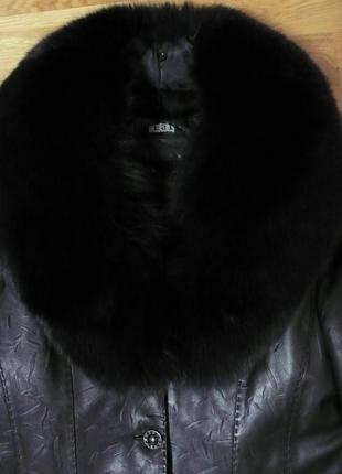 Пальто кожаное женское 50 р.8 фото