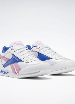 Кроссовки reebok белые оригинал синяя розовая полоска англия1 фото