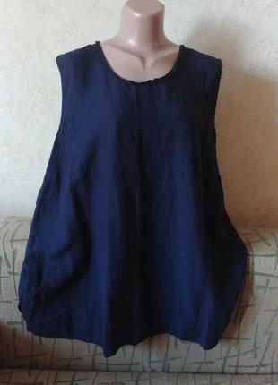 Льняна туніка блуза льон майка бохо італія1 фото