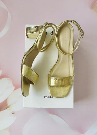 Золотые кожаные босоножки 245€ sandro paris 36,37,39р. оригинал