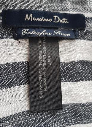 Стильный натуральный шарф шаль палантин  massimo dutti, 100% лен5 фото