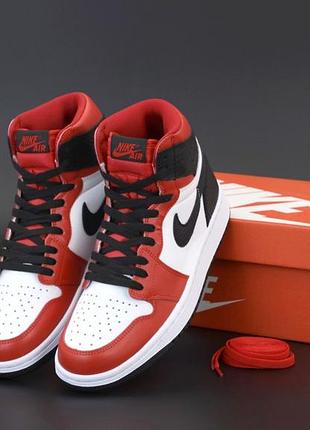 Жіночі кросівки nike air jordan 1 mid red white black 36-37-38-39-40-41