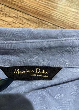 Сорочка фактурна massimo dutti, сорочка небесного кольору, рубашка нежно голубого цвета, фактурная повседневная рубашка3 фото