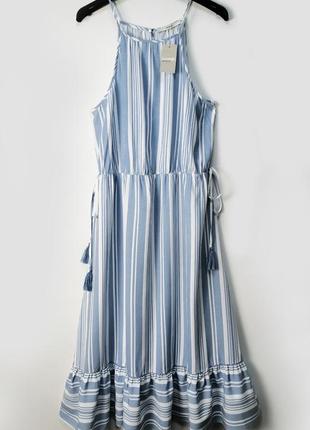 Нове натуральне віскозне плаття в смужку