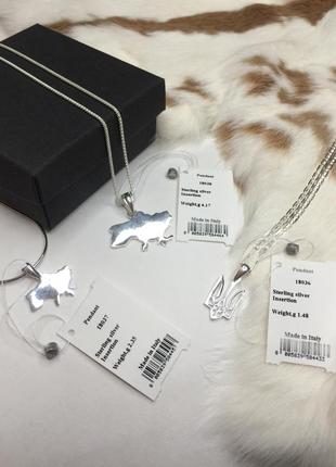 Серебряный кулон на цепочку браслет подвеска тризуб трезубец герб украины украина...