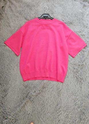 В'язана футболка блуза крутий насичений колір пильна бузок бежевий мокачино рожевий фуксія вязаная ф