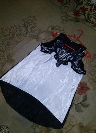Нарядная блузка с удлинённой спинкой и фактурным кружевом,большого размера4 фото