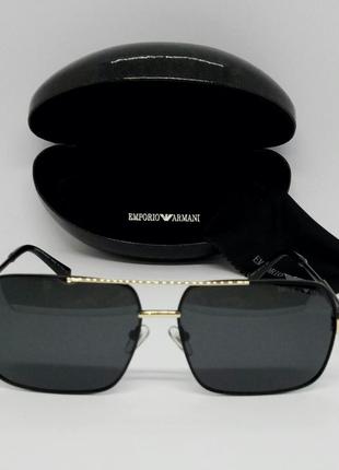 Emporio armani модные мужские солнцезащитные очки черные с золотом поляризированные2 фото