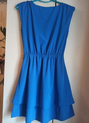 Мини-платье насыщенного синего цвета электрик h&m1 фото