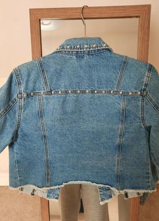 Крутая винтажная укороченная джинсовая куртка amisu s-m3 фото