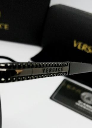 Versace модні чоловічі сонцезахисні окуляри чорні в металі поляризированные10 фото
