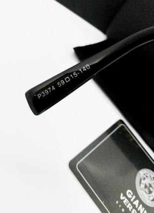 Versace модні чоловічі сонцезахисні окуляри чорні в металі поляризированные6 фото