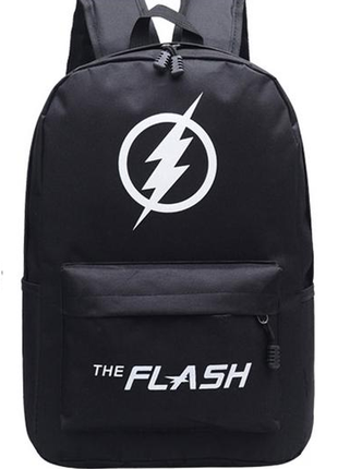 Рюкзак чорний однотонний принт святящаяся фосфорна напис флюоресцирующий малюнок flash флеш